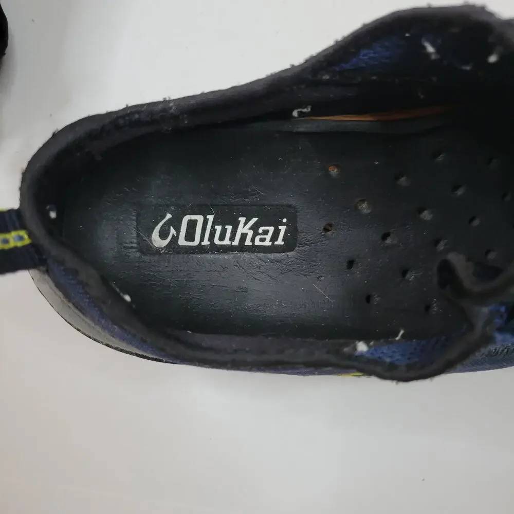 Olukai Kai'l Trainers Men's Size 8 Blue Yellow Mesh Trail Running Shoes Sneakers